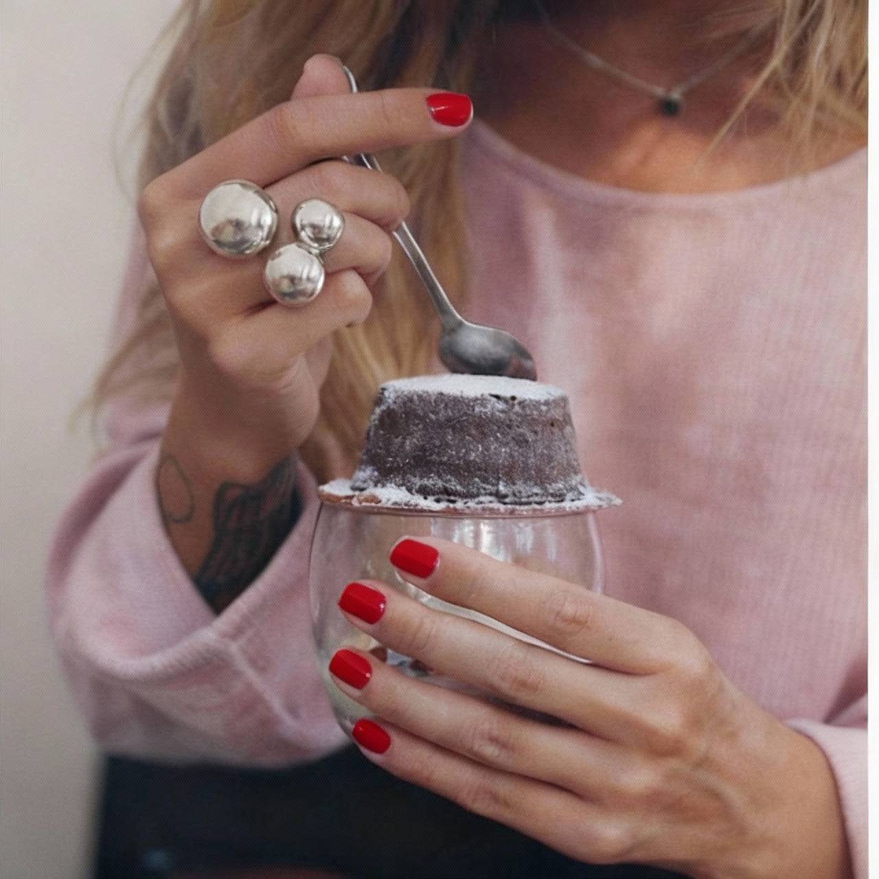 VS10-Handmade Silver Triple Circle Ring – Modern Minimalist Design