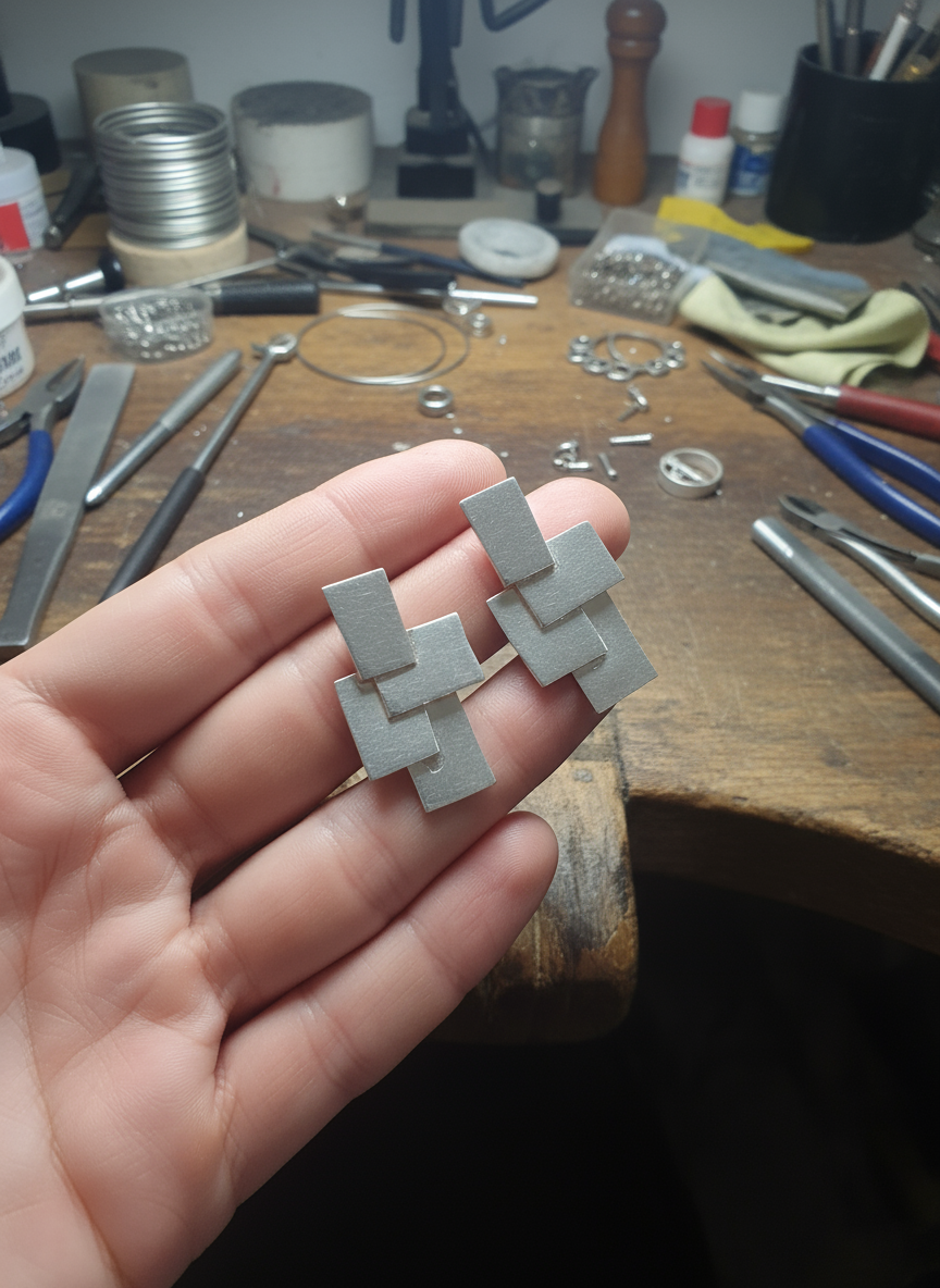 VS17-This unique, handmade Silver925 Earing is a one-of-a-kind statement piece