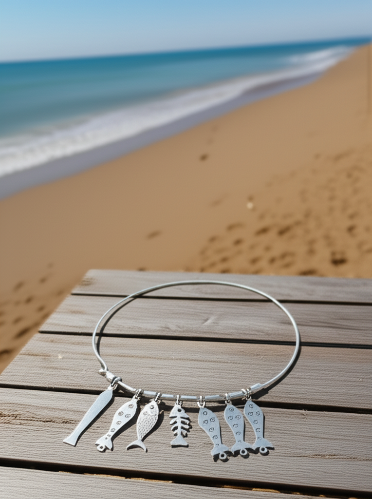 VS25-handcrafted  Silver925 choker fish
