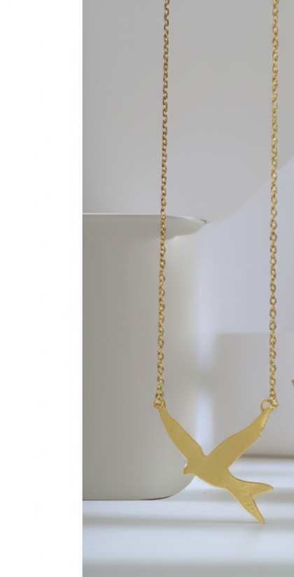 VS7-Silver Bird Necklace and earrings – Symbol of Freedom & Positive Energy