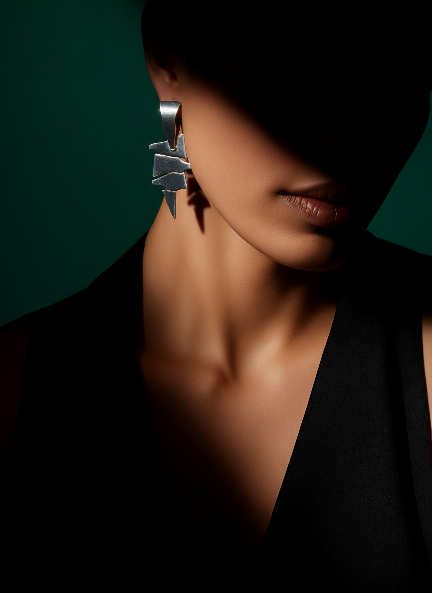 VS16-handcrafted Silver925 earrings symbolize the beauty of imperfection.