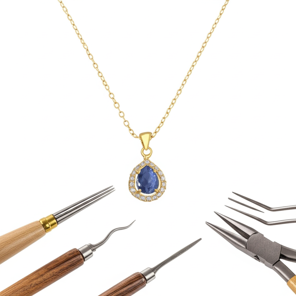 VS5-Pendant with Blue Sapphire Charm – Symbol of Power & Wisdom