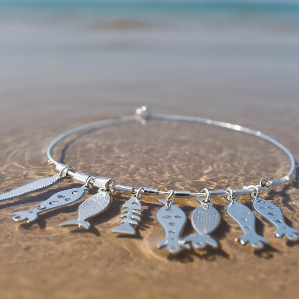 VS25-handcrafted  Silver925 choker fish