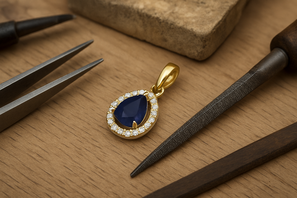VS5-Pendant with Blue Sapphire Charm – Symbol of Power & Wisdom