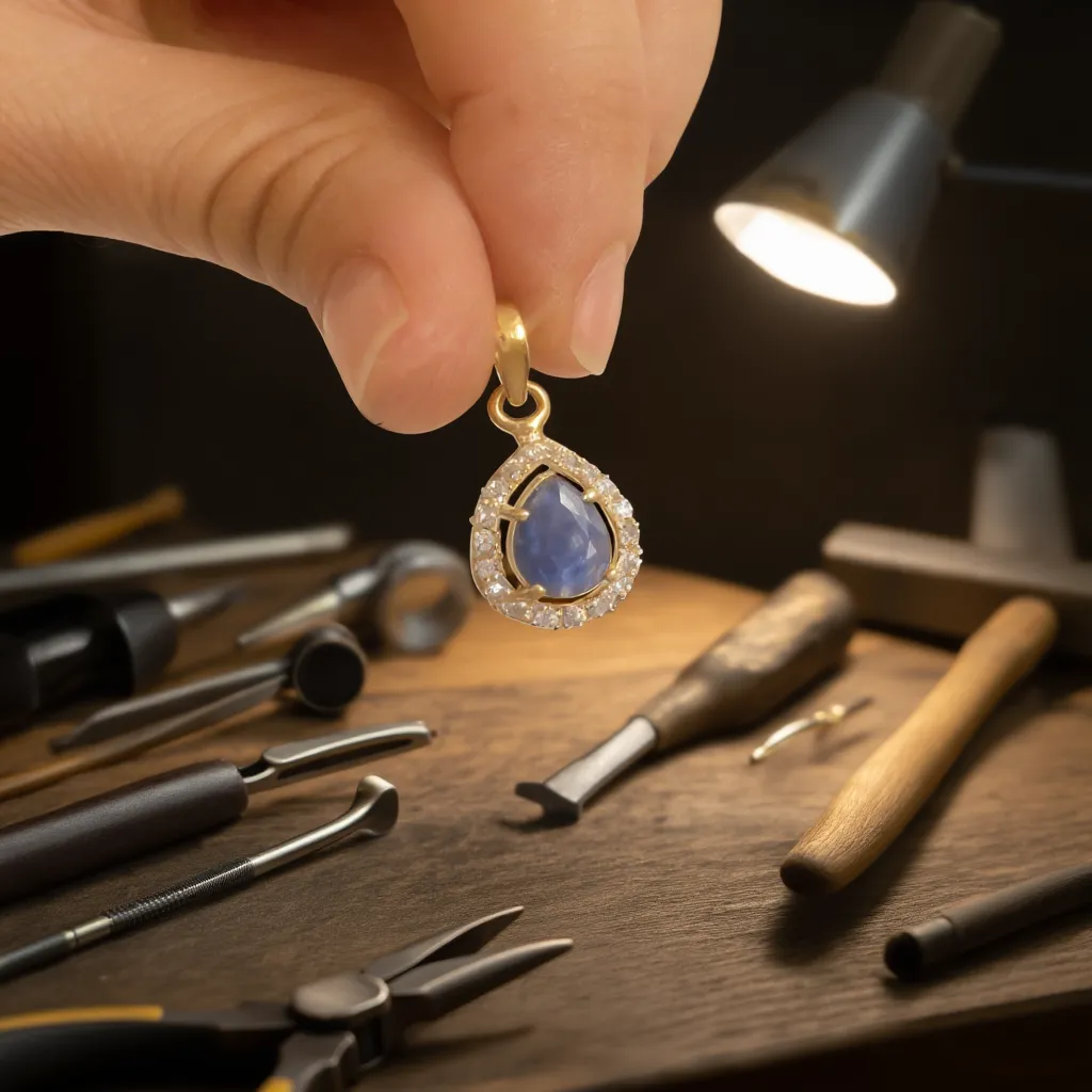 VS5-Pendant with Blue Sapphire Charm – Symbol of Power & Wisdom