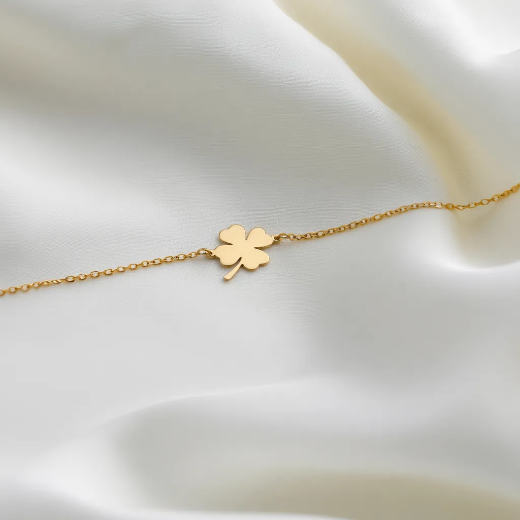 VS2-Silver Four-Leaf Clover Necklace – Symbol of Luck