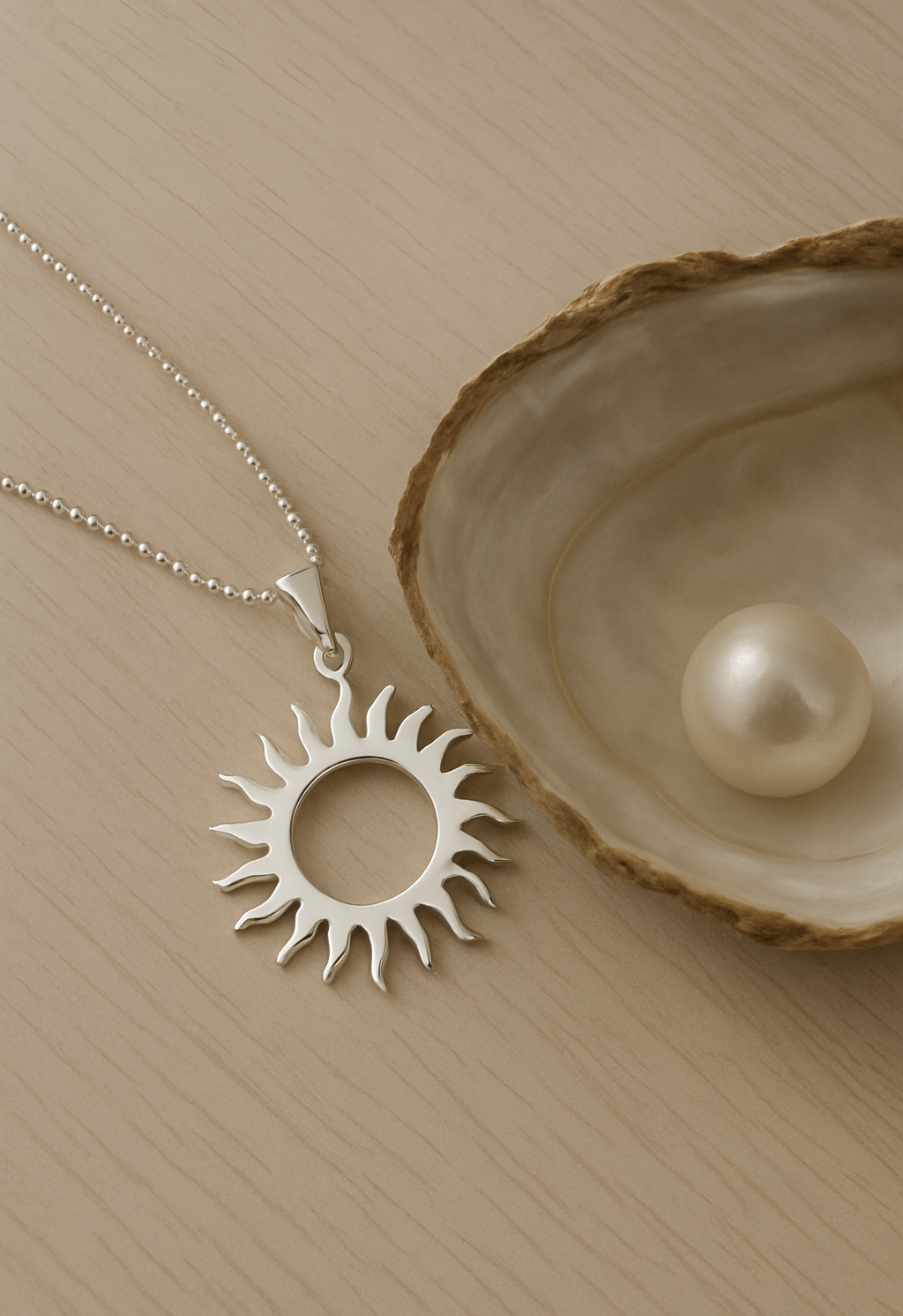 VS13-elegant sun pendant, handcrafted with Silver925