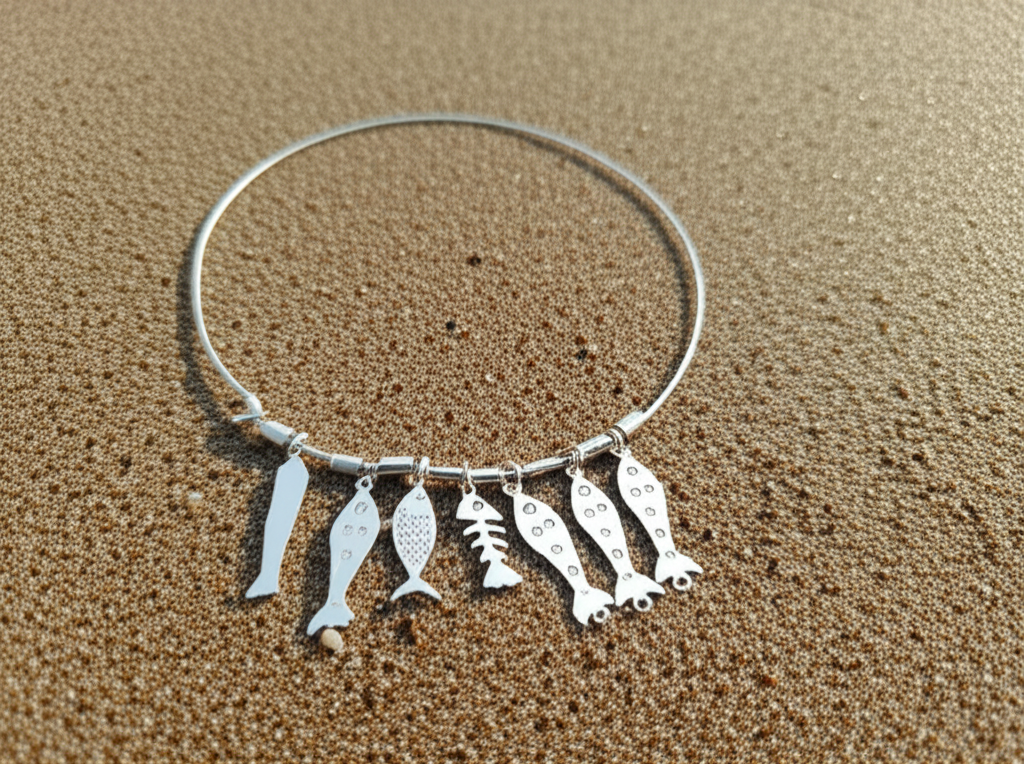 VS25-handcrafted  Silver925 choker fish
